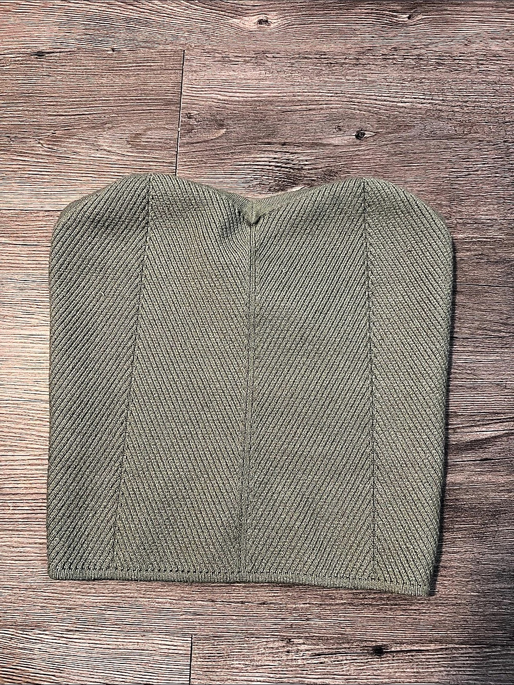 arie Ribbed Knit Crop Top in Green Size Medium